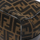 FENDI Zucca Canvas Vanity Pouch Black Brown Auth 138627-15