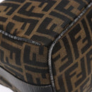 FENDI Zucca Canvas Vanity Pouch Black Brown Auth 138627-16