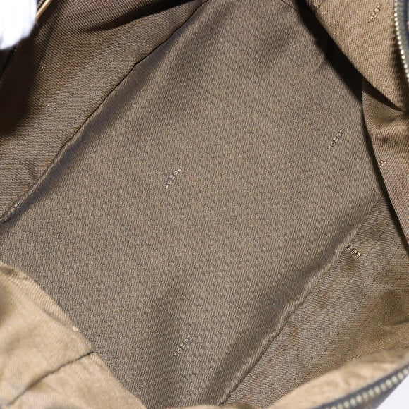 FENDI Zucca Canvas Vanity Pouch Black Brown Auth 138627