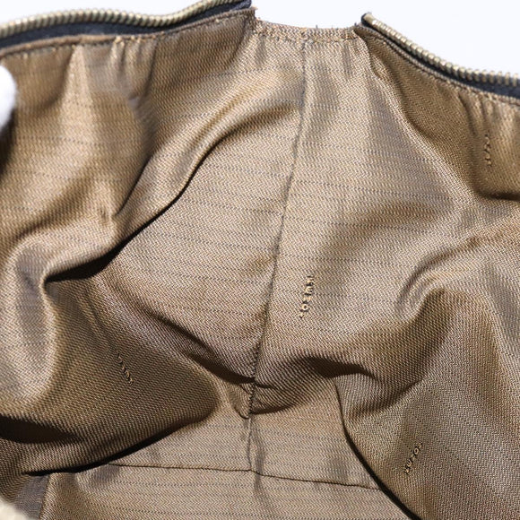 FENDI Zucca Canvas Vanity Pouch Black Brown Auth 138627