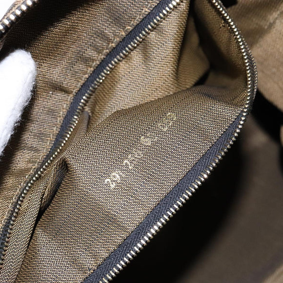 FENDI Zucca Canvas Vanity Pouch Black Brown Auth 138627