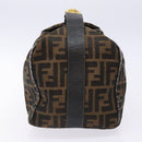 FENDI Zucca Canvas Vanity Pouch Black Brown Auth 138627-4