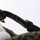 FENDI Zucca Canvas Vanity Pouch Black Brown Auth 138627-7