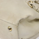 Salvatore Ferragamo Gancini Hand Bag Leather White Gold Auth 138629-15