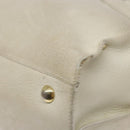 Salvatore Ferragamo Gancini Hand Bag Leather White Gold Auth 138629-17
