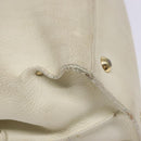 Salvatore Ferragamo Gancini Hand Bag Leather White Gold Auth 138629-18