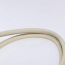 Salvatore Ferragamo Gancini Hand Bag Leather White Gold Auth 138629-14