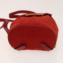 Salvatore Ferragamo Gancini Backpack Suede Red Gold Auth 138631-5