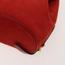 Salvatore Ferragamo Gancini Backpack Suede Red Gold Auth 138631-16
