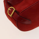 Salvatore Ferragamo Gancini Backpack Suede Red Gold Auth 138631-18