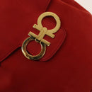 Salvatore Ferragamo Gancini Backpack Suede Red Gold Auth 138631-19