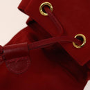 Salvatore Ferragamo Gancini Backpack Suede Red Gold Auth 138631-10