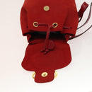 Salvatore Ferragamo Gancini Backpack Suede Red Gold Auth 138631-20