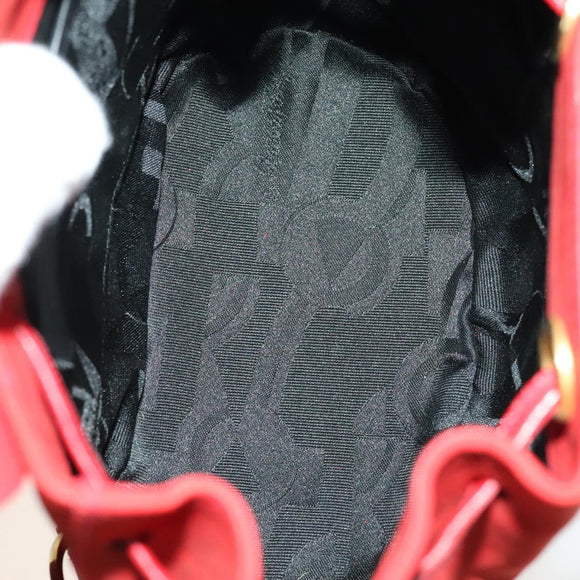 Salvatore Ferragamo Gancini Backpack Suede Red Gold Auth 138631