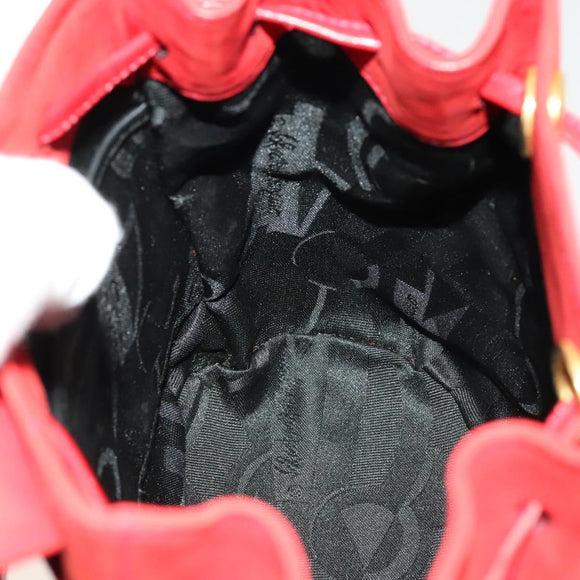 Salvatore Ferragamo Gancini Backpack Suede Red Gold Auth 138631