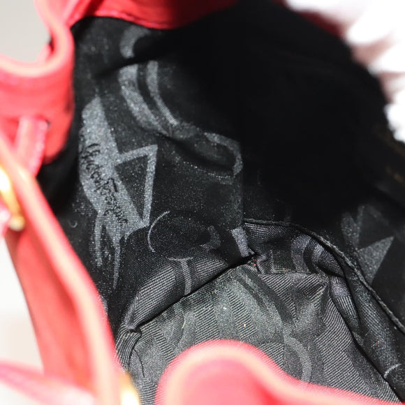 Salvatore Ferragamo Gancini Backpack Suede Red Gold Auth 138631