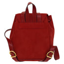 Salvatore Ferragamo Gancini Backpack Suede Red Gold Auth 138631-2
