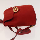 Salvatore Ferragamo Gancini Backpack Suede Red Gold Auth 138631-4
