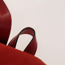 Salvatore Ferragamo Gancini Backpack Suede Red Gold Auth 138631-14