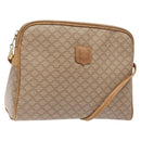 CELINE Macadam Canvas Shoulder Bag PVC Beige Gold Auth 138632-1