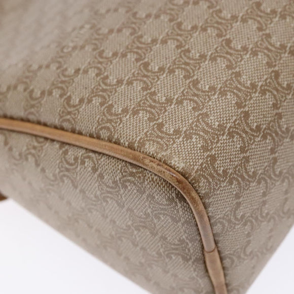 CELINE Macadam Canvas Shoulder Bag PVC Beige Gold Auth 138632