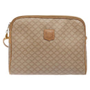 CELINE Macadam Canvas Shoulder Bag PVC Beige Gold Auth 138632-13