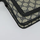 GUCCI GG Supreme Sherry Line Shoulder Bag PVC Navy Gold 904 02 013 Auth 138634-9