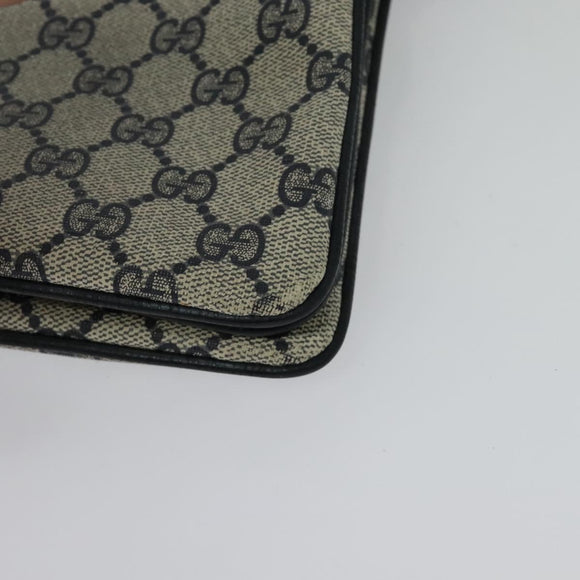 GUCCI GG Supreme Sherry Line Shoulder Bag PVC Navy Gold 904 02 013 Auth 138634