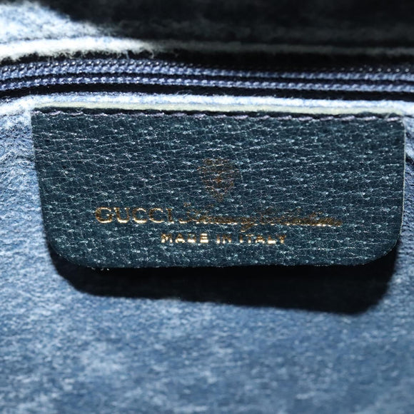 GUCCI GG Supreme Sherry Line Shoulder Bag PVC Navy Gold 904 02 013 Auth 138634