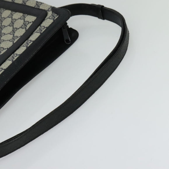 GUCCI GG Supreme Sherry Line Shoulder Bag PVC Navy Gold 904 02 013 Auth 138634