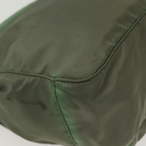 PRADA Shoulder Bag Nylon Khaki Gold Auth 138636