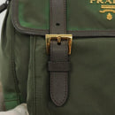 PRADA Shoulder Bag Nylon Khaki Gold Auth 138636-19