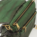 PRADA Shoulder Bag Nylon Khaki Gold Auth 138636-19