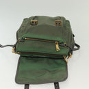 PRADA Shoulder Bag Nylon Khaki Gold Auth 138636-10