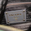 PRADA Shoulder Bag Nylon Khaki Gold Auth 138636-23