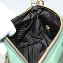 PRADA Shoulder Bag Nylon Khaki Gold Auth 138636-24