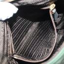 PRADA Shoulder Bag Nylon Khaki Gold Auth 138636-25