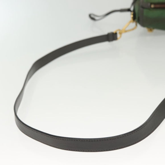 PRADA Shoulder Bag Nylon Khaki Gold Auth 138636