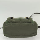 PRADA Shoulder Bag Nylon Khaki Gold Auth 138636-9