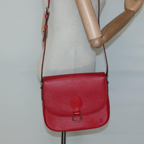 LOUIS VUITTON Epi Saint Cloud GM Shoulder Bag Red M52197 LV Auth 138659
