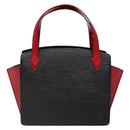 LOUIS VUITTON Epi Bicolor Varenne Hand Bag Black Red M52387 LV Auth 138674-13