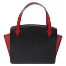 LOUIS VUITTON Epi Bicolor Varenne Hand Bag Black Red M52387 LV Auth 138674-2