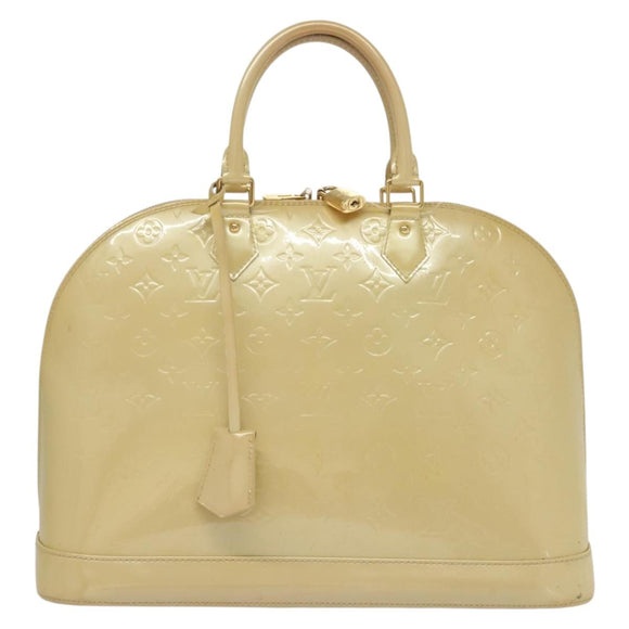 LOUIS VUITTON Monogram Vernis Alma GM Hand Bag Broncorail M91450 LV Auth 138675