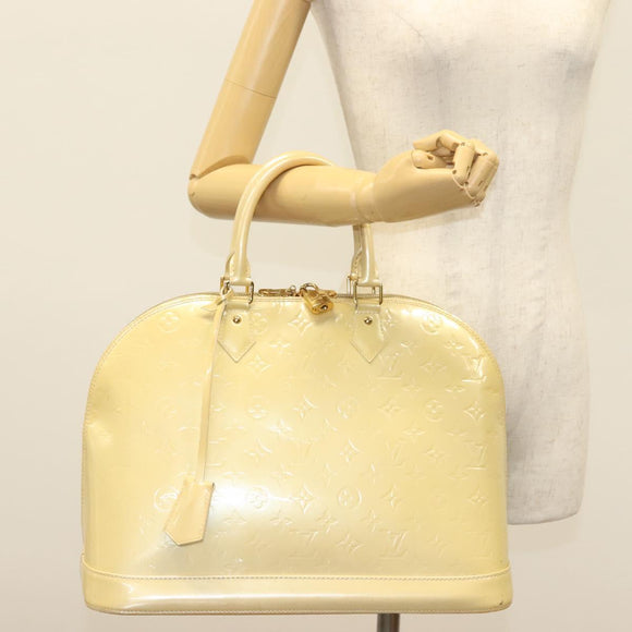 LOUIS VUITTON Monogram Vernis Alma GM Hand Bag Broncorail M91450 LV Auth 138675