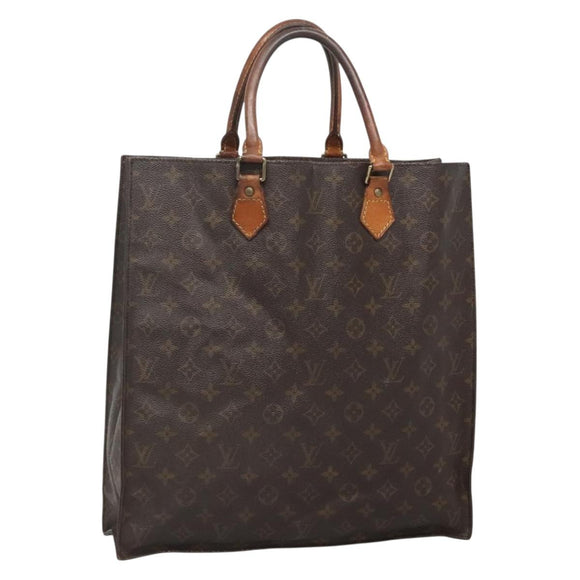 LOUIS VUITTON Monogram Sac Plat Hand Bag M51140 LV Auth 138697
