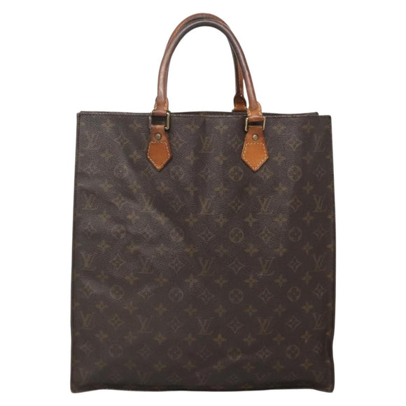 LOUIS VUITTON Monogram Sac Plat Hand Bag M51140 LV Auth 138697