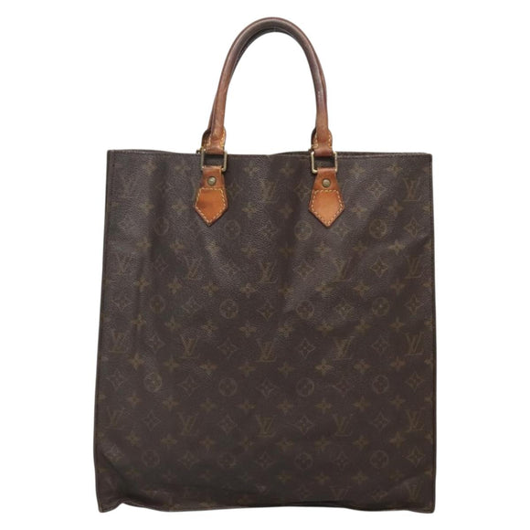 LOUIS VUITTON Monogram Sac Plat Hand Bag M51140 LV Auth 138697