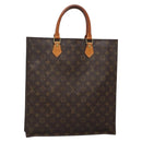 LOUIS VUITTON Monogram Sac Plat Hand Bag M51140 LV Auth 138698-1
