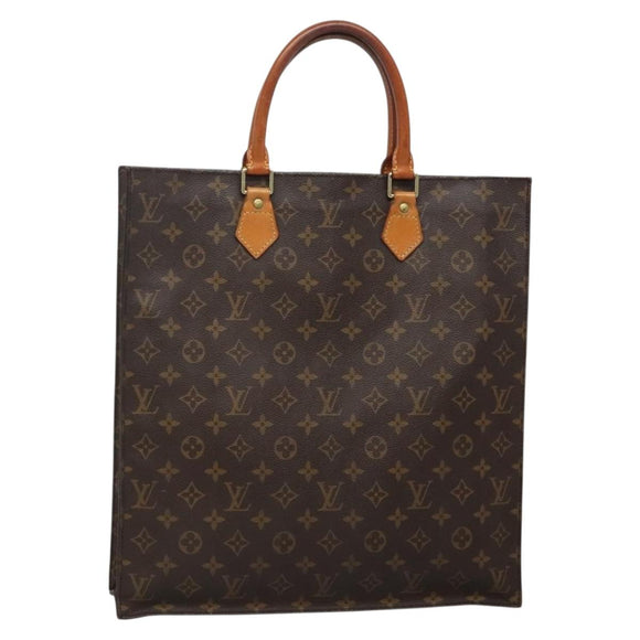 LOUIS VUITTON Monogram Sac Plat Hand Bag M51140 LV Auth 138698