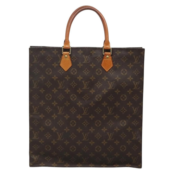 LOUIS VUITTON Monogram Sac Plat Hand Bag M51140 LV Auth 138698